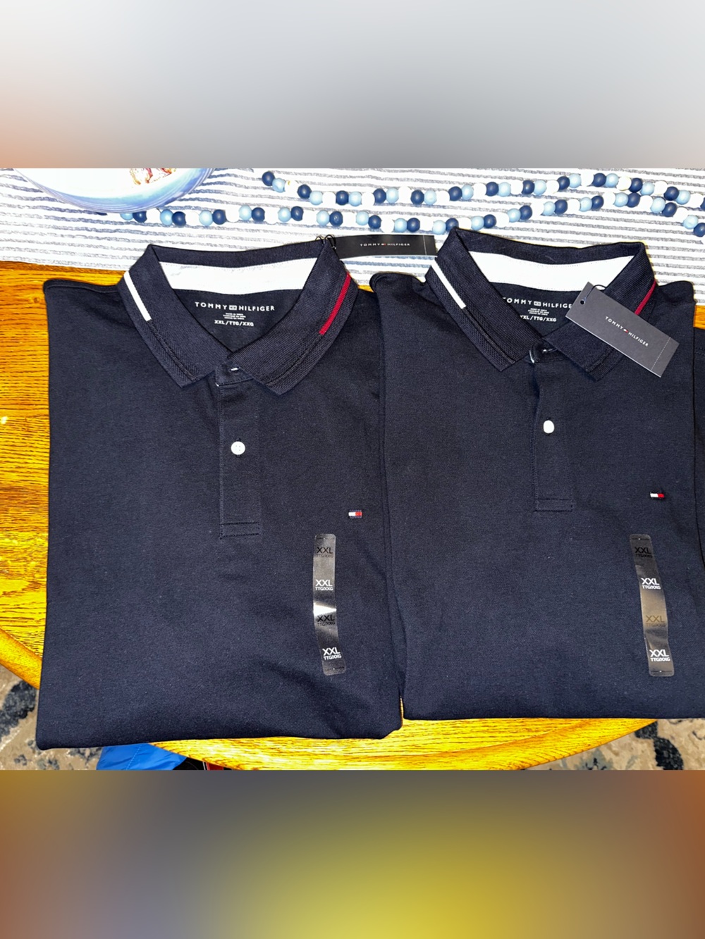 2 NWT Tommy Hilfiger Men’s Small Navy Blue Polo SS Shirts
